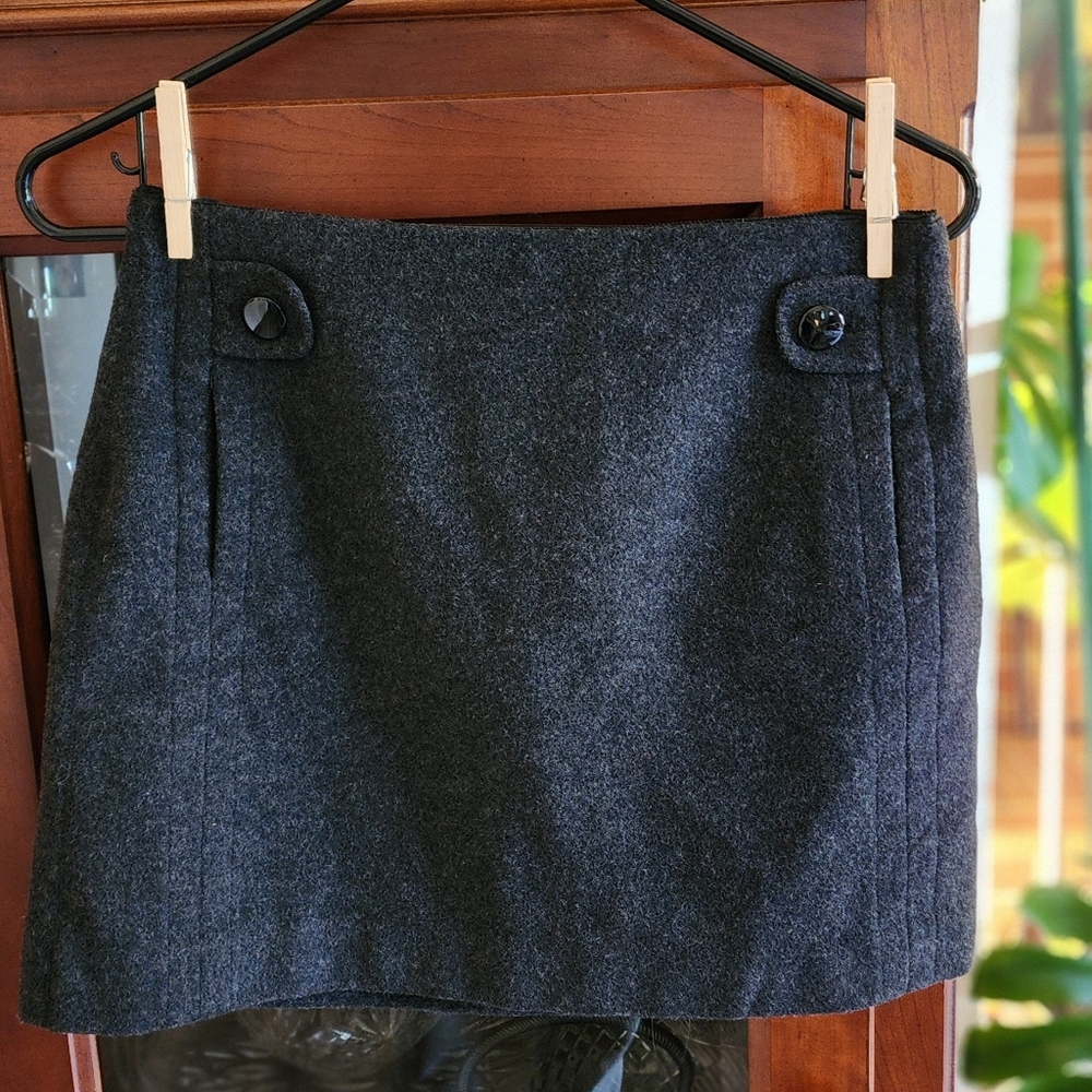 J. Crew Charcoal Wool Blend Skirt